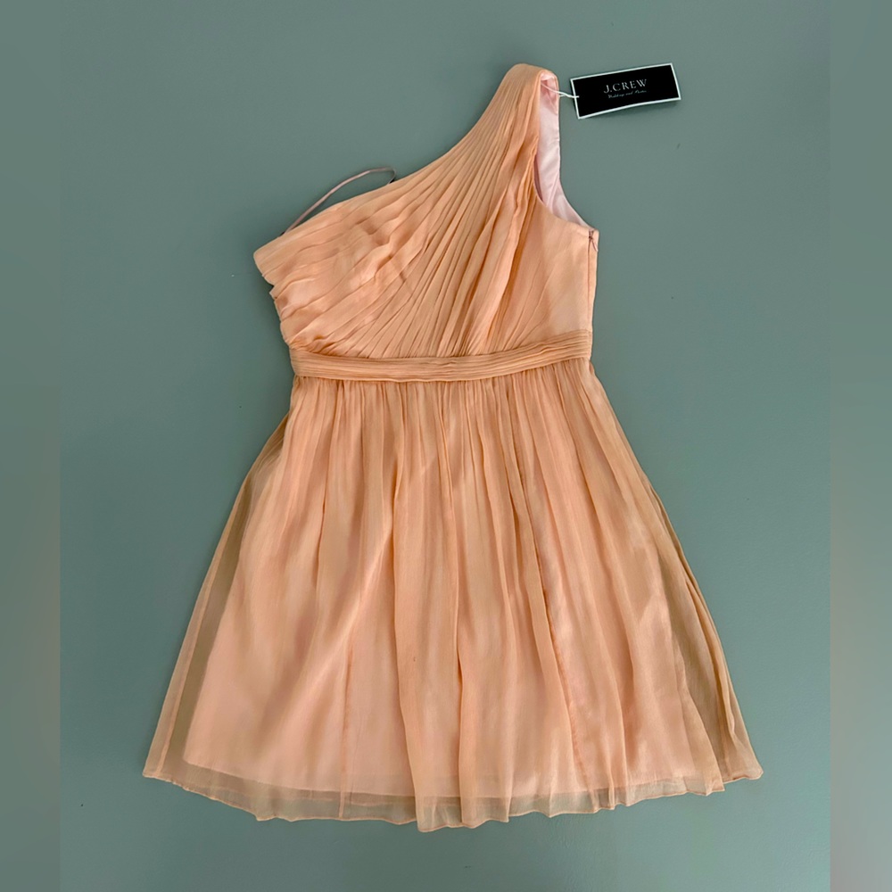Pink J Crew one-shoulder chiffon dress - wedding collection